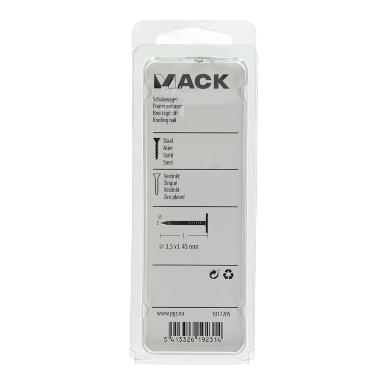 Afbeelding laden in galerijviewer, Mack 1017205 - schalienagel staal verzinkt 100 gr 3,5 x 45 mm | 5 stuks