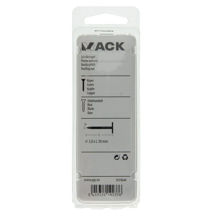 Laden Sie das Bild in Galerie -Viewer, Mack 1019644 - schalienagel koper 30 gr 3,0 x 50mm | 10 stuks