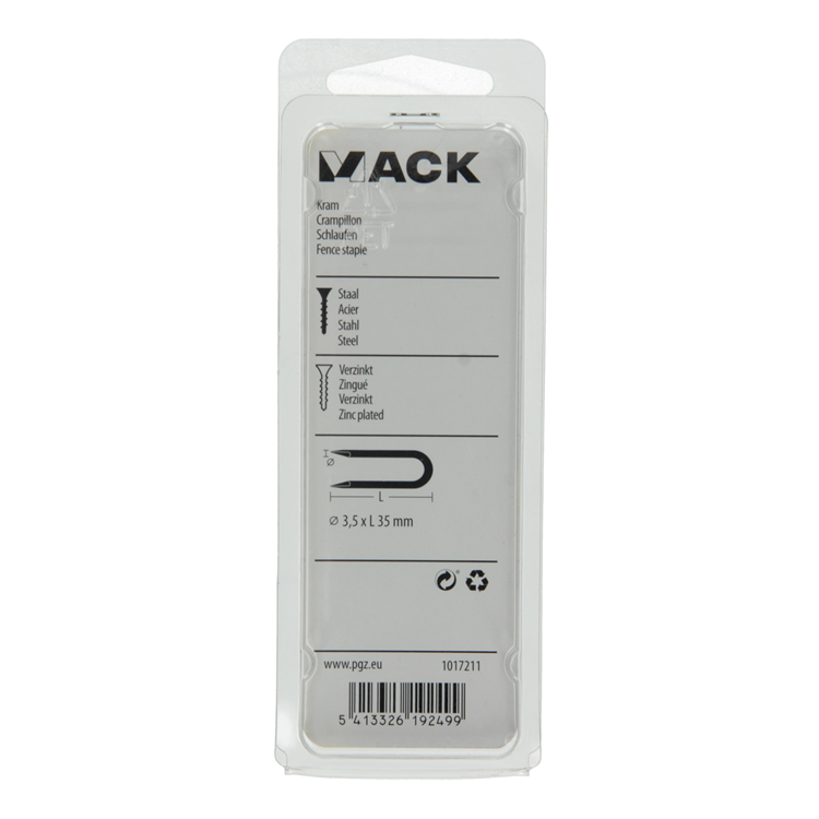 Afbeelding laden in galerijviewer, Mack 1017211 - kram staal verzinkt 100 gr 3,5 x 35 mm | 5 stuks