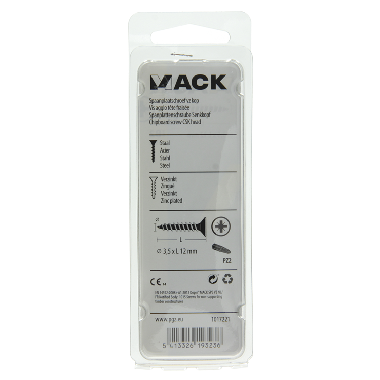 Chargez l'image dans la visionneuse de la galerie, Mack 1017221 - spaanplaatschroef vz kop geelverz.45 st 3,5 x 12 mm | 10 stuks