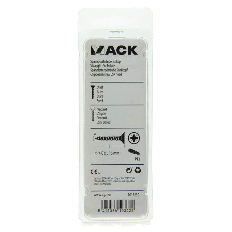 Afbeelding laden in galerijviewer, Mack 1017230 - spaanplaatschroef vz kop geelverz.35 st 4,0 x 16 mm | 10 stuks
