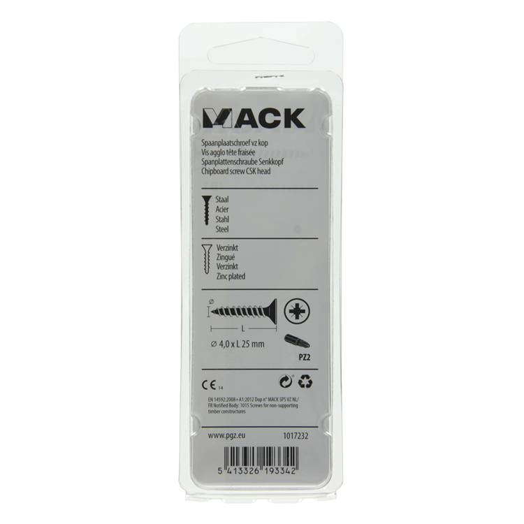 Afbeelding laden in galerijviewer, Mack 1017232 - spaanplaatschroef vz kop geelverz.25 st 4,0 x 25 mm | 10 stuks