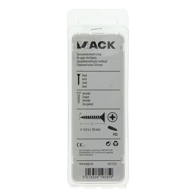 Chargez l'image dans la visionneuse de la galerie, Mack 1017233 - spaanplaatschroef vz kop geelverz.22 st 4,0 x 30 mm | 10 stuks