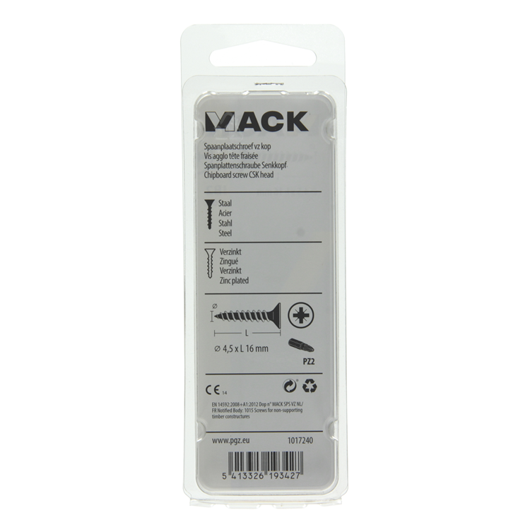 ギャラリービューアに画像をロードする, Mack 1017240 - spaanplaatschroef vz kop geelverz.26 st 4,5 x 16 mm | 10 stuks