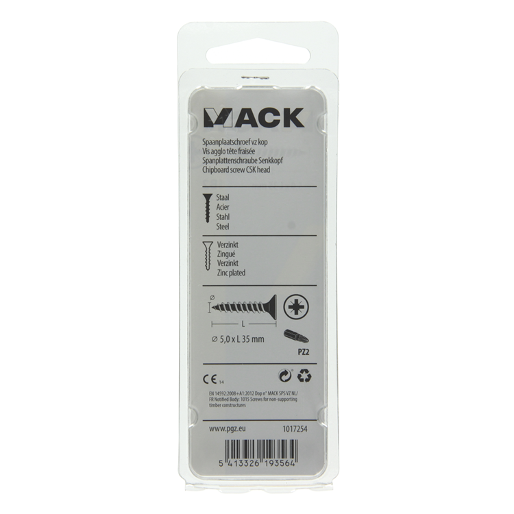 Afbeelding laden in galerijviewer, Mack 1017254 - spaanplaatschroef vz kop geelverz.13 st 5,0 x 35 mm | 10 stuks
