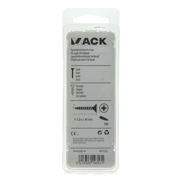 Afbeelding laden in galerijviewer, Mack 1017255 - spaanplaatschroef vz kop geelverz.12 st 5,0 x 40 mm | 10 stuks