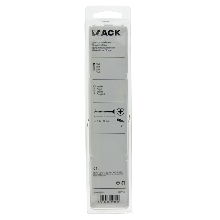Afbeelding laden in galerijviewer, Mack 1017260 - spaanplaatschroef vz kop geelverz. 6 st 5,0 x 80 mm | 5 stuks