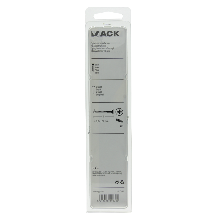 Afbeelding laden in galerijviewer, Mack 1017266 - spaanplaatschroef vz kop geelverz. 4 st 6,0 x 90 mm | 5 stuks