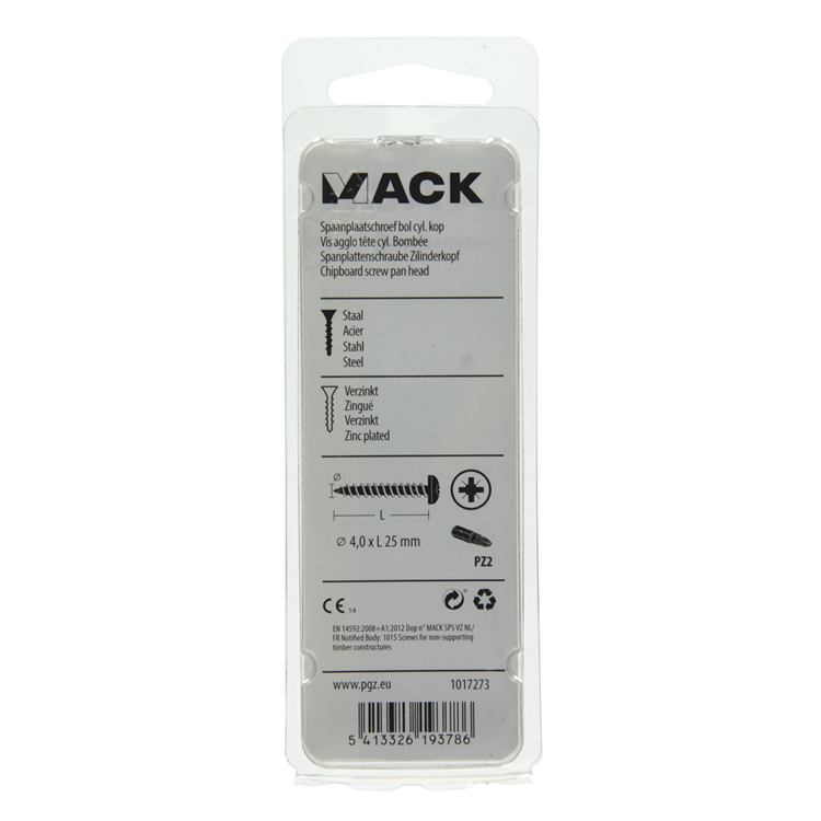 Afbeelding laden in galerijviewer, Mack 1017273 - spaanplaatschroef cylkop geelverz.25 st 4,0 x 25 mm | 10 stuks