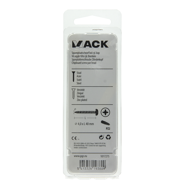 Afbeelding laden in galerijviewer, Mack 1017275 - spaanplaatschroef cylkop geelverz.15 st 4,0 x 40 mm | 10 stuks