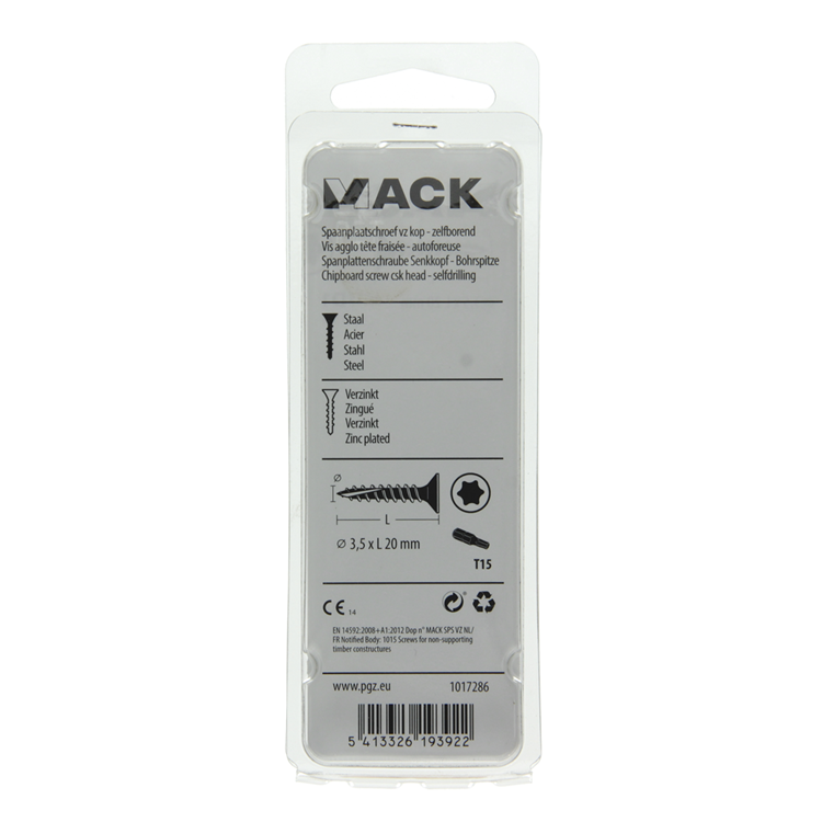 Chargez l'image dans la visionneuse de la galerie, Mack 1017286 - spaanplschr.vzkop-zelfb. geelverz. 35 st 3,5 x 20 mm | 10 stuks
