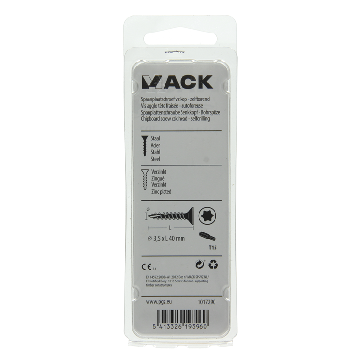 Afbeelding laden in galerijviewer, Mack 1017290 - spaanplschr.vzkop-zelfb. geelverz .22 st 3,5 x 40 mm | 10 stuks