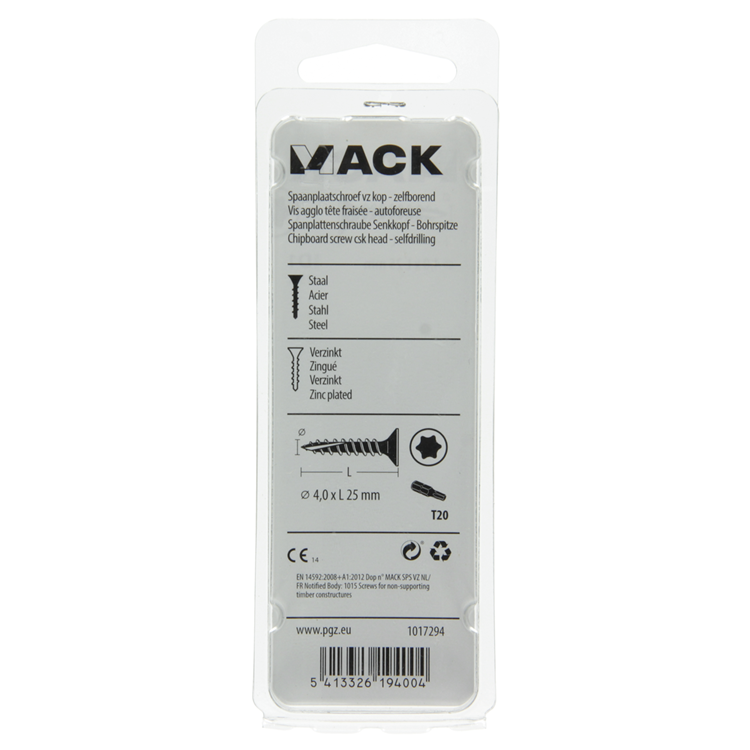 Afbeelding laden in galerijviewer, Mack 1017294 - spaanplschr.vzkop-zelfb. geelverz. 25 st 4,0 x 25 mm | 10 stuks