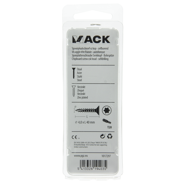 Afbeelding laden in galerijviewer, Mack 1017297 - spaanplschr.vzkop-zelfb. geelverz. 18 st 4,0 x 40 mm | 10 stuks