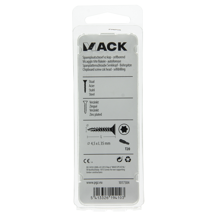 Laden Sie das Bild in Galerie -Viewer, Mack 1017304 - spaanplschr.vzkop-zelfb. geelverz.16 st 4,5 x 35 mm | 10 stuks