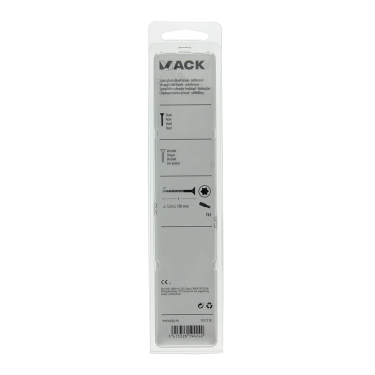 Afbeelding laden in galerijviewer, Mack 1017318 - spaanplschr.vzkop-zelfb. geelverz. 4 st 5,0 x 100 mm | 5 stuks