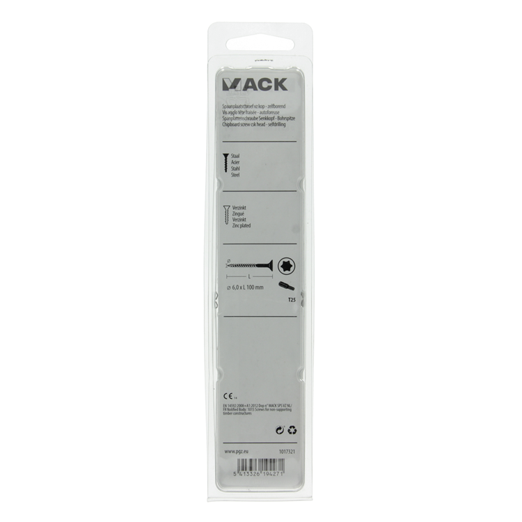 Afbeelding laden in galerijviewer, Mack 1017321 - spaanplschr.vzkop-zelfb. geelverz. 4 st 6,0 x 100 mm | 5 stuks