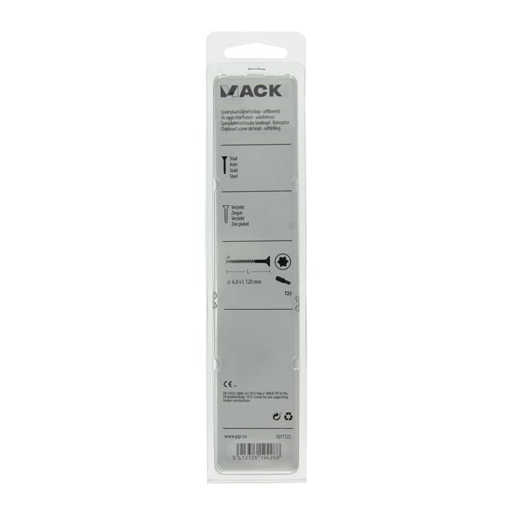 ギャラリービューアに画像をロードする, Mack 1017322 - spaanplschr.vzkop-zelfb. geelverz. 4 st 6,0 x 120 mm | 5 stuks
