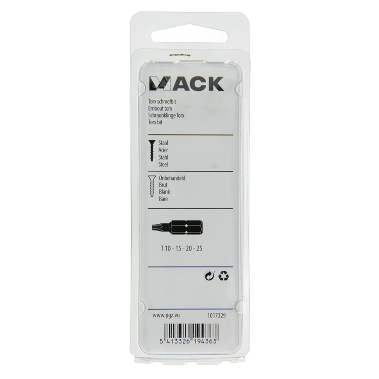 Afbeelding laden in galerijviewer, Mack 1017329 - torx schroefbit staal onbehandeld 4 st t10-15 20-25 | 10 stuks