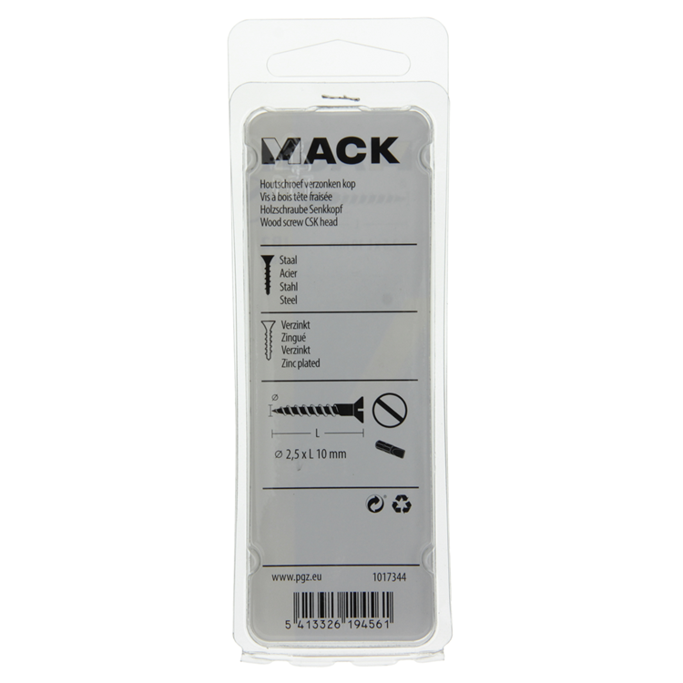 Afbeelding laden in galerijviewer, Mack 1017344 - houtschroef verzonken kop verz30 st 2,5 x 10 mm | 10 stuks