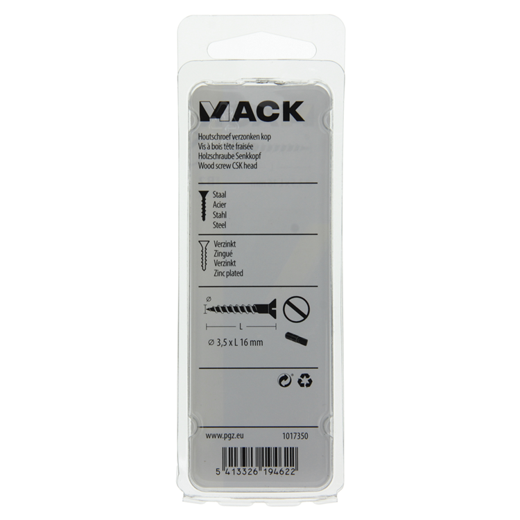 Afbeelding laden in galerijviewer, Mack 1017350 - houtschroef verzonken kop verz27 st 3,5 x 16 mm | 10 stuks
