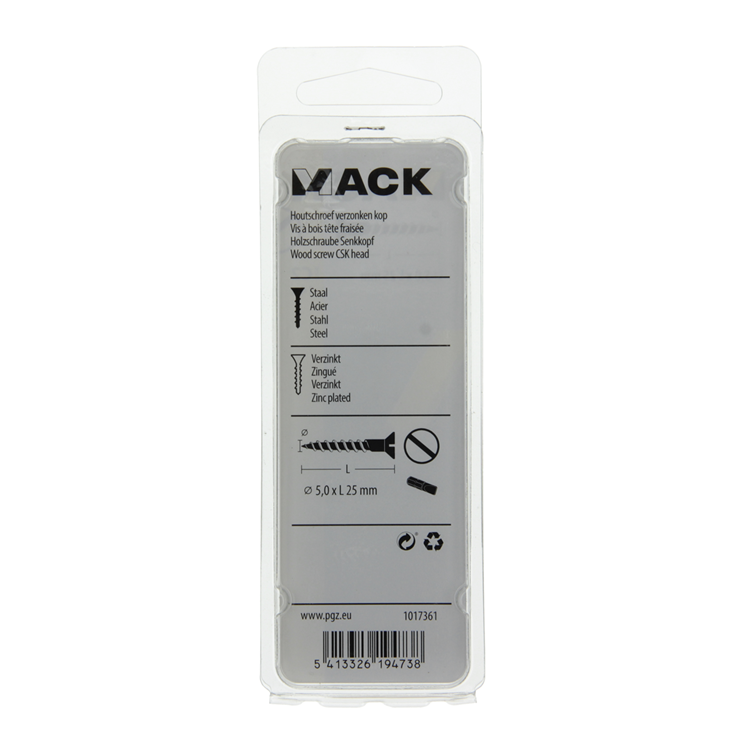 Afbeelding laden in galerijviewer, Mack 1017361 - houtschroef verzonken kop verz14 st 5,0 x 25 mm | 10 stuks