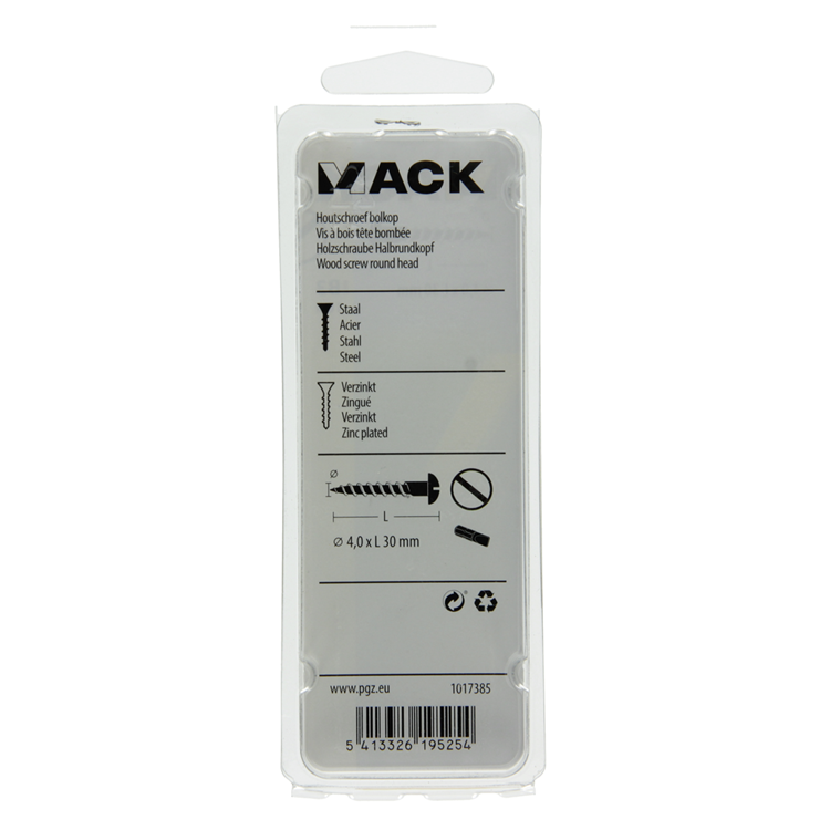 Afbeelding laden in galerijviewer, Mack 1017385 - houtschroef bolkop zwart verzinkt 10 st 4,0 x 30 mm | 10 stuks