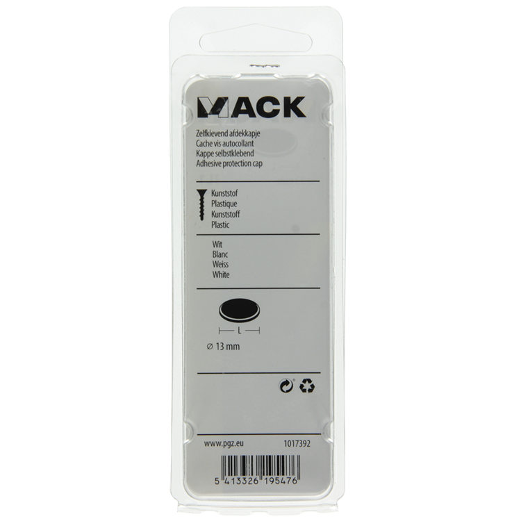 Chargez l'image dans la visionneuse de la galerie, Mack 1017392 - zelfklevend afdekkapje kunstst.wit 96st 13 mm | 10 stuks