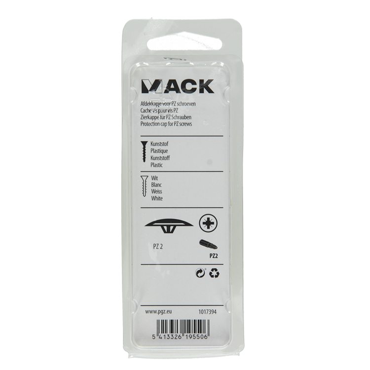Afbeelding laden in galerijviewer, Mack 1017394 - afdekkapje vr pz schr.kunstst.wit 40 st pz 2 | 10 stuks