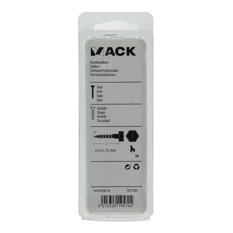 Afbeelding laden in galerijviewer, Mack 1017403 - houtdraadbout staal verzinkt 11 st 6 x 35 mm | 10 stuks