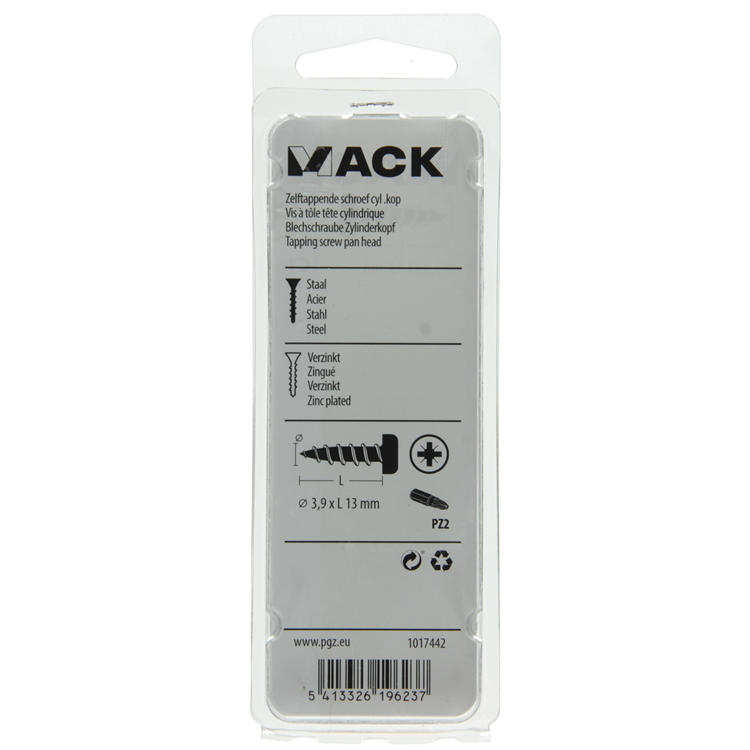 Afbeelding laden in galerijviewer, Mack 1017442 - zelftappende schroef cyl kop verz. 25st 3,9 x 13 mm | 10 stuks
