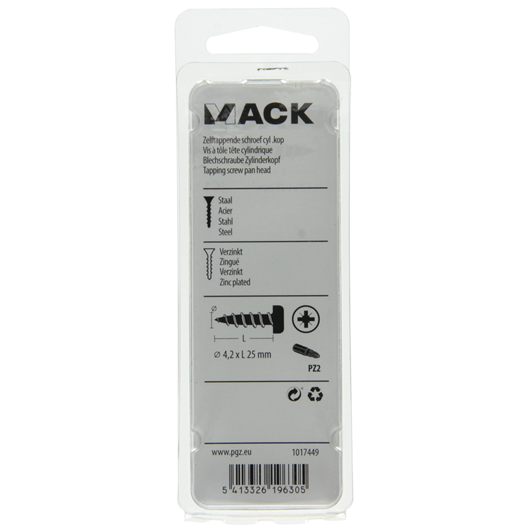 Afbeelding laden in galerijviewer, Mack 1017449 - zelftappende schroef cyl kop verz. 15st 4,2 x 25 mm | 10 stuks