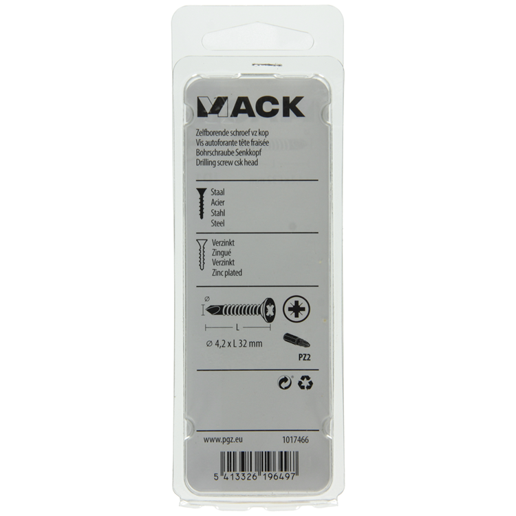 Afbeelding laden in galerijviewer, Mack 1017466 - zelfborende schroef vz kop verz. 21 st 4,2 x 32 mm | 10 stuks