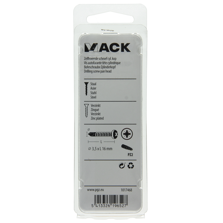 Afbeelding laden in galerijviewer, Mack 1017468 - zelfborende schroef cyl. kop verz. 35st 3,5 x 16 mm | 10 stuks