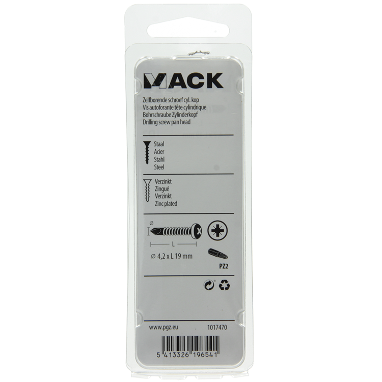 Afbeelding laden in galerijviewer, Mack 1017470 - zelfborende schroef cyl. kop verz. 26st 4,2 x 19 mm | 10 stuks