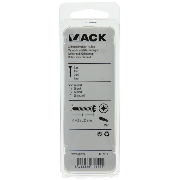 Chargez l'image dans la visionneuse de la galerie, Mack 1017471 - zelfborende schroef cyl. kop verz. 24st 4,2 x 25 mm | 10 stuks