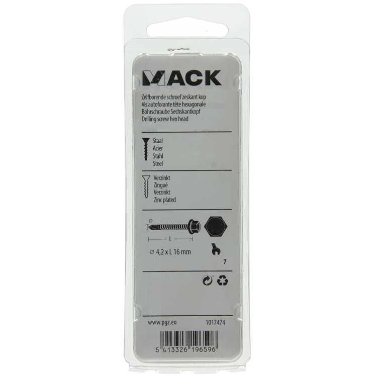 Afbeelding laden in galerijviewer, Mack 1017474 - zelfborende schroef zesk.kop verz. 28st 4,2 x 16 mm | 10 stuks