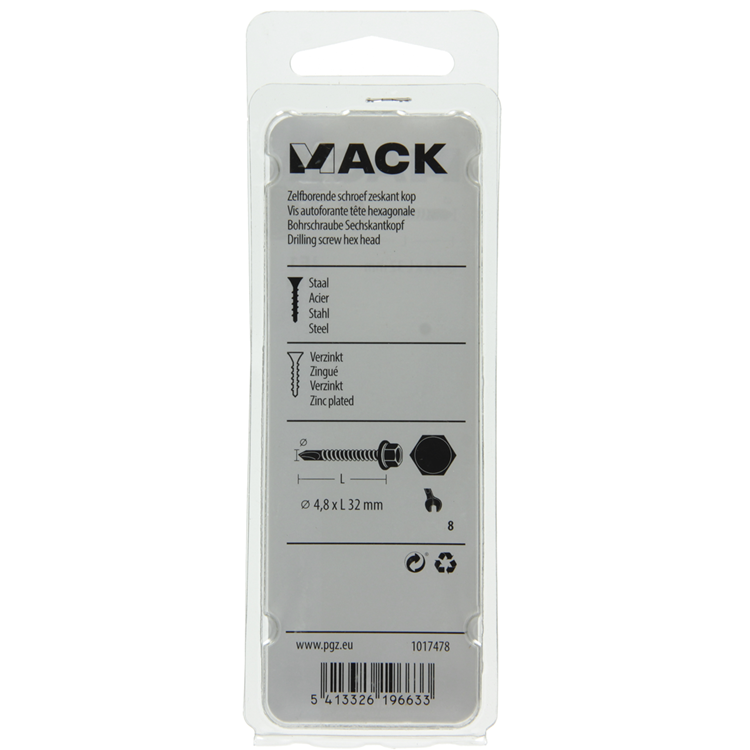 Afbeelding laden in galerijviewer, Mack 1017478 - zelfborende schroef zesk.kop verz. 18st 4,8 x 32 mm | 5 stuks