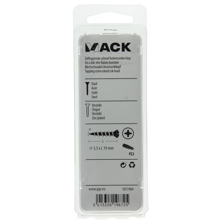 Afbeelding laden in galerijviewer, Mack 1017484 - zelftappende schroef bvk verz.22 st 3,5 x 19 mm | 10 stuks