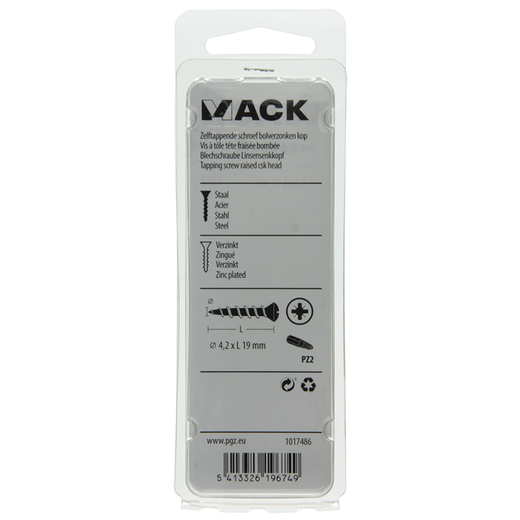 Afbeelding laden in galerijviewer, Mack 1017486 - zelftappende schroef bvk verz.18 st 4,2 x 19 mm | 10 stuks