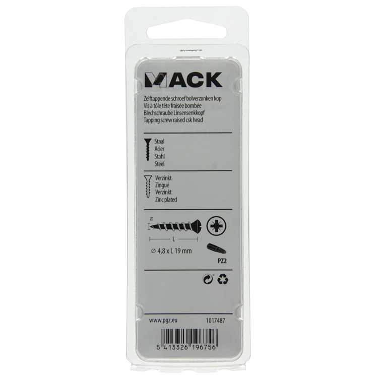 Afbeelding laden in galerijviewer, Mack 1017487 - zelftappende schroef bvk verz.14 st 4,8 x 19 mm | 10 stuks