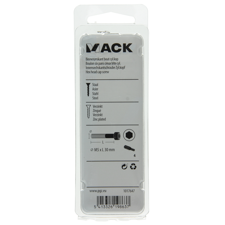 Afbeelding laden in galerijviewer, Mack 1017647 - binnenzeskant bout cyl.kop verz. 8 st m5 x 30 mm | 10 stuks