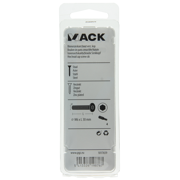 Afbeelding laden in galerijviewer, Mack 1017659 - binnenzeskant bout verz. kop verz. 6 st m6x30 | 10 stuks