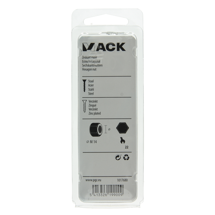 Afbeelding laden in galerijviewer, Mack 1017680 - zeskant moer staal verzinkt 4 st m 14 | 5 stuks