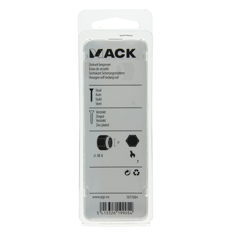 Afbeelding laden in galerijviewer, Mack 1017684 - zeskant borgmoer staal verzinkt 20 st m4 | 10 stuks