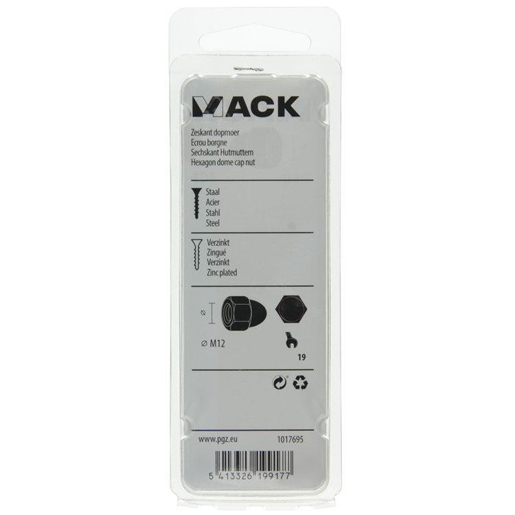 Afbeelding laden in galerijviewer, Mack 1017695 - zeskant dopmoer staal verzinkt2 st m12 | 10 stuks