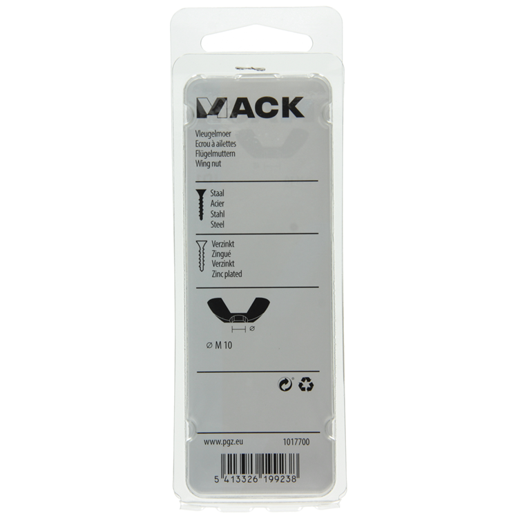 Afbeelding laden in galerijviewer, Mack 1017700 - vleugelmoer staal verzinkt 2 st m10 | 5 stuks