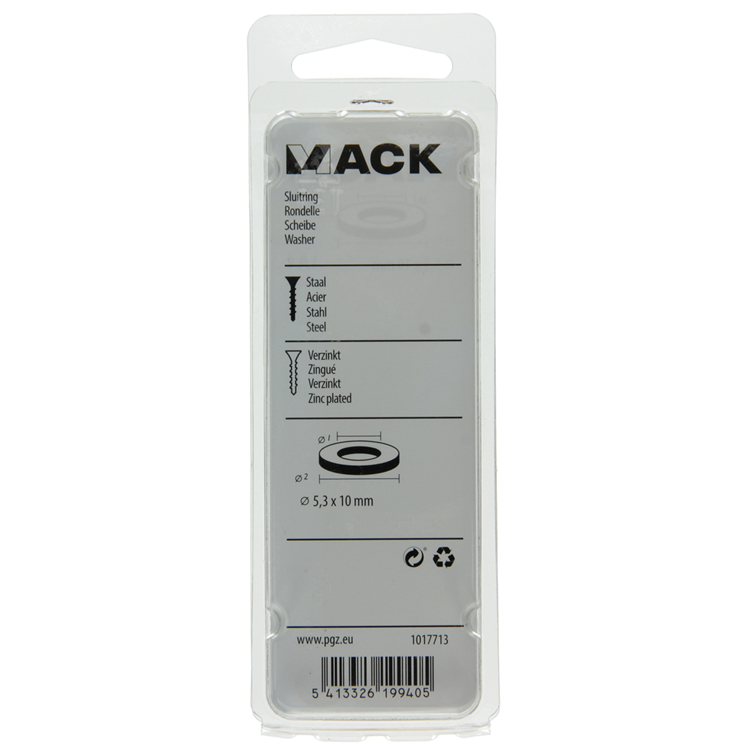 Afbeelding laden in galerijviewer, Mack 1017713 - sluitring staal verzinkt 50 st 5,3 x 10 mm | 10 stuks