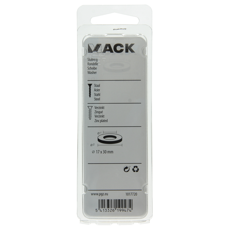 Chargez l'image dans la visionneuse de la galerie, Mack 1017720 - sluitring staal verzinkt 6 st 17 x 30 mm | 10 stuks