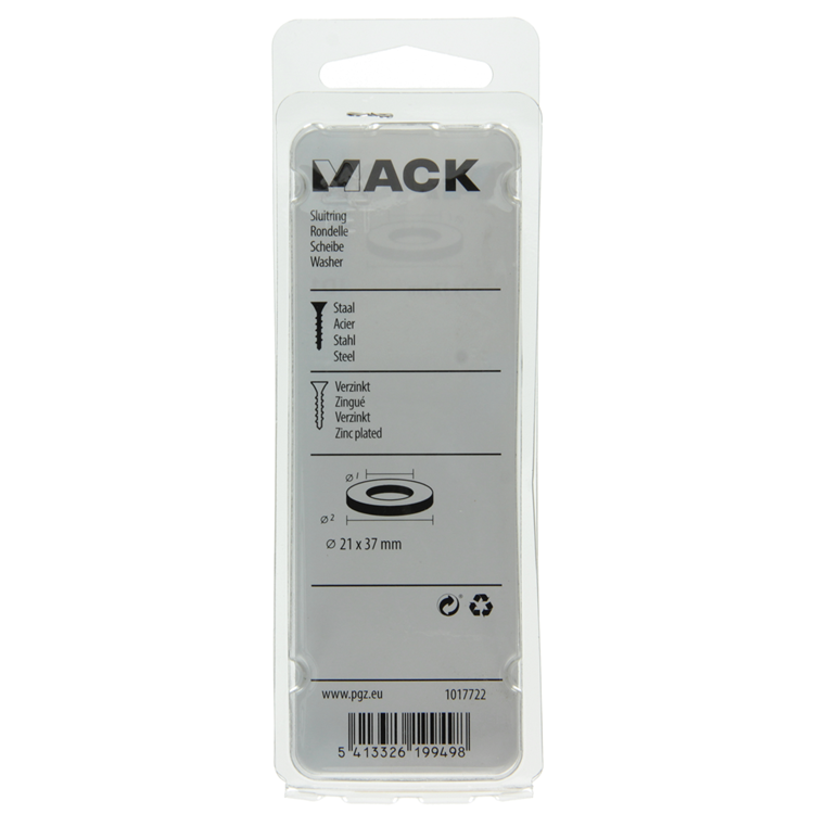 Afbeelding laden in galerijviewer, Mack 1017722 - sluitring staal verzinkt 4 st 21 x 37 mm | 10 stuks